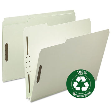 Smead® 100% Recycled Pressboard Fastener Folders, Letter Size, Gray-green, 25-box freeshipping - TVN Wholesale